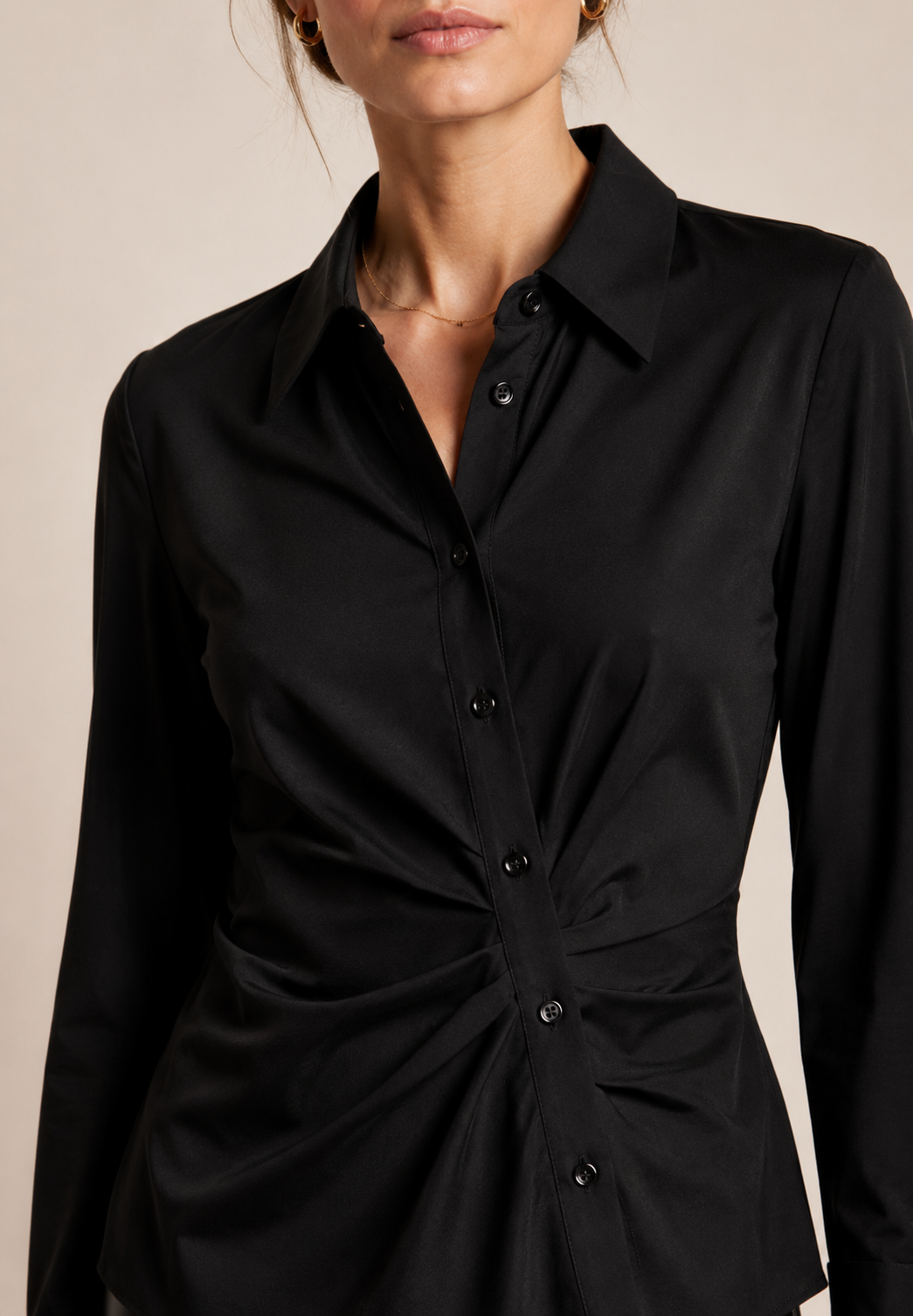 Drapierte Bluse „LARA“ Schwarz