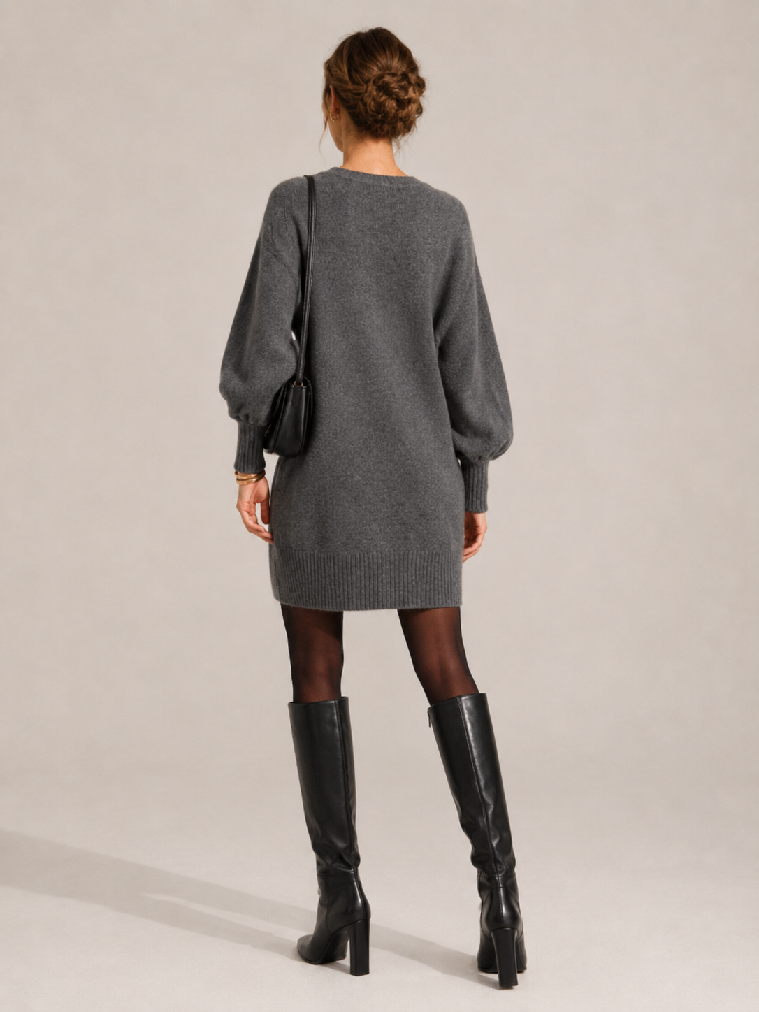 Strickkleid „Nele“ Melange Anthrazit