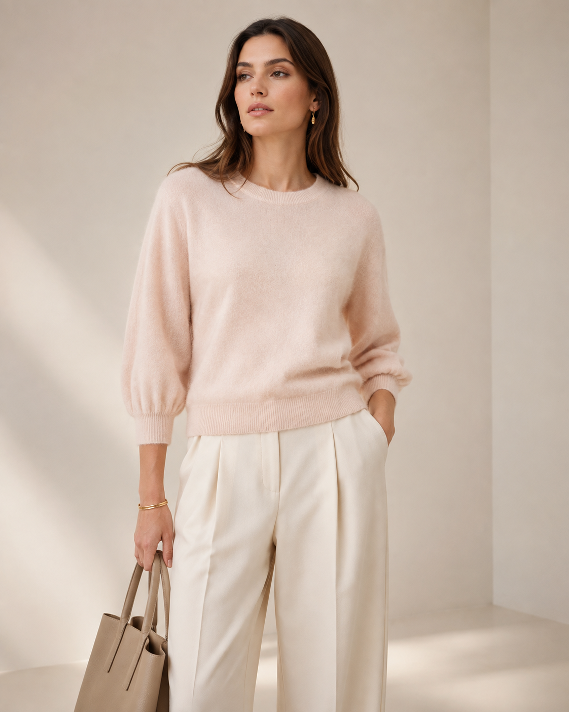 Kaschmir-Pullover „ZARE“ Hellbeige