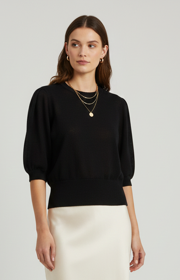 Kurzer Pullover Schwarz