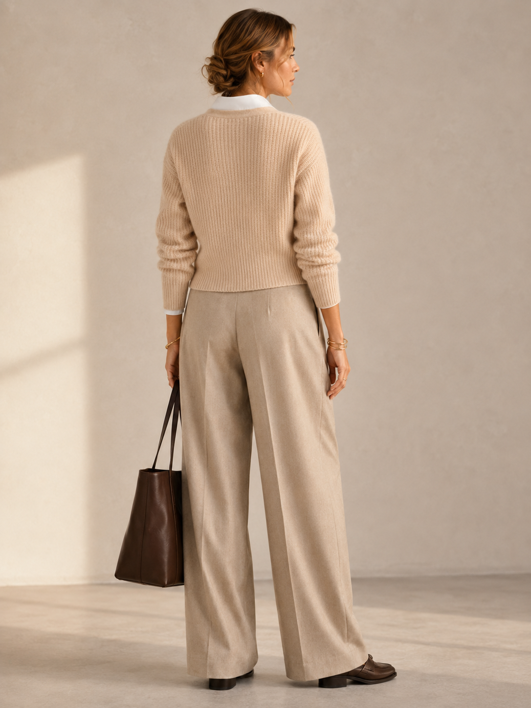 Wickel-Strickjacke „Alex“ Beige / Sand