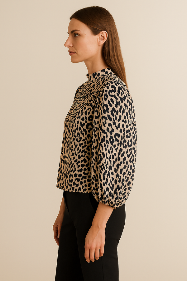 Bluse „Leo“ Creme | Dunkelblau