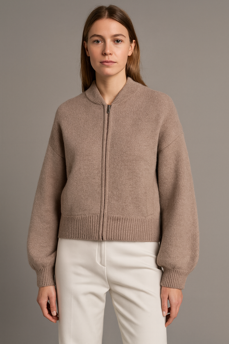 Strickjacke Taupe