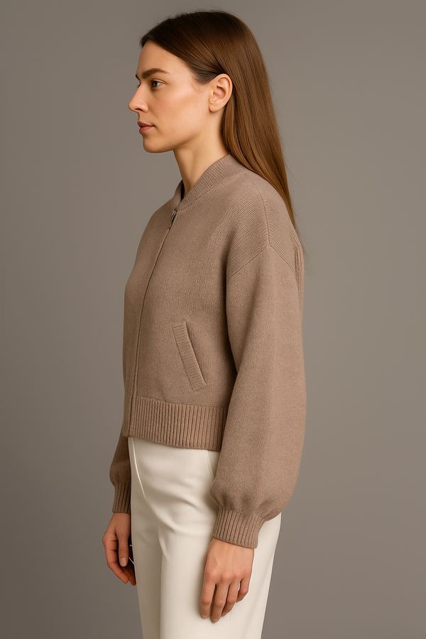 Strickjacke Taupe
