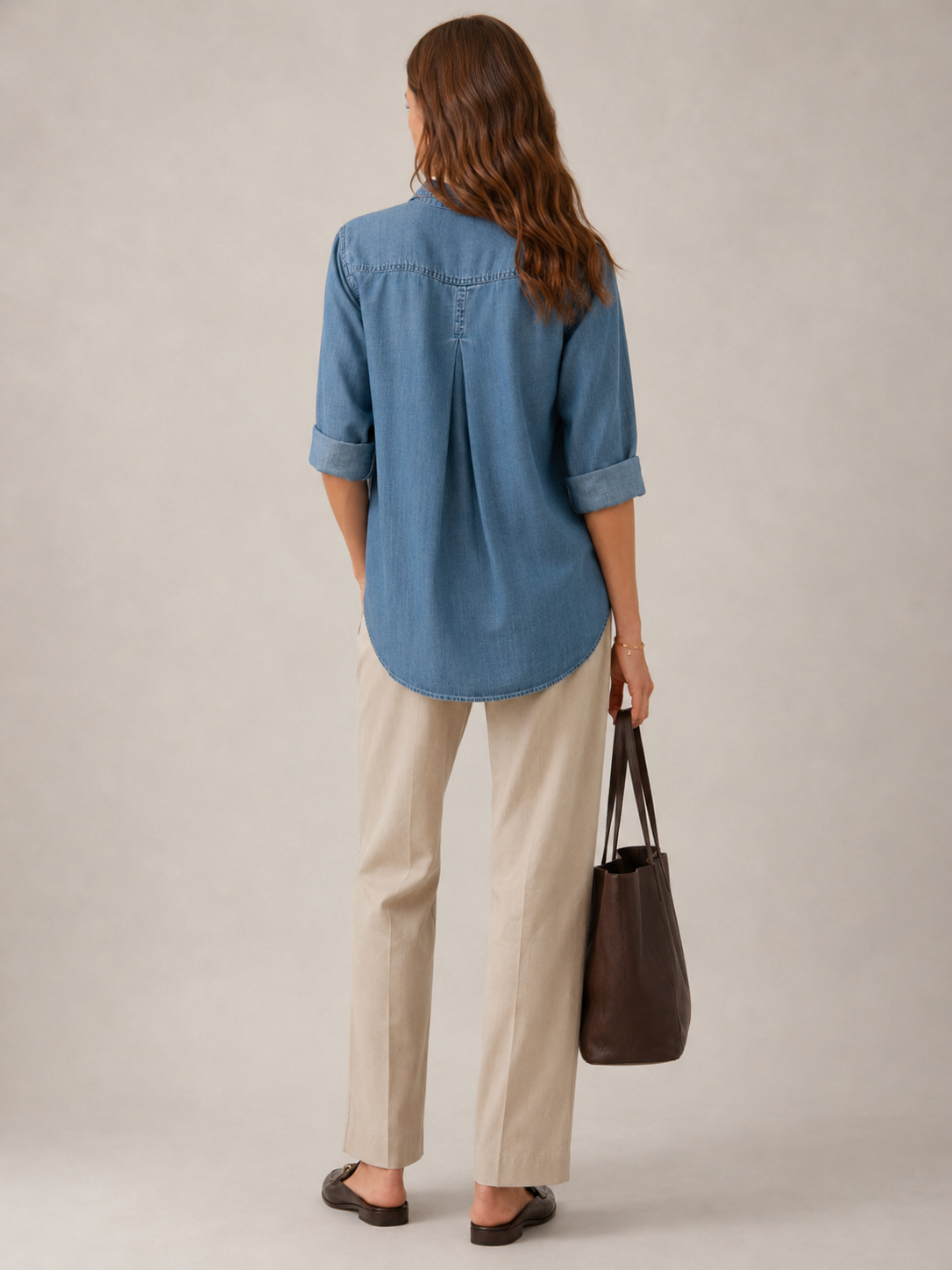 Signature-Hemdbluse „Washed“ Jeansblau