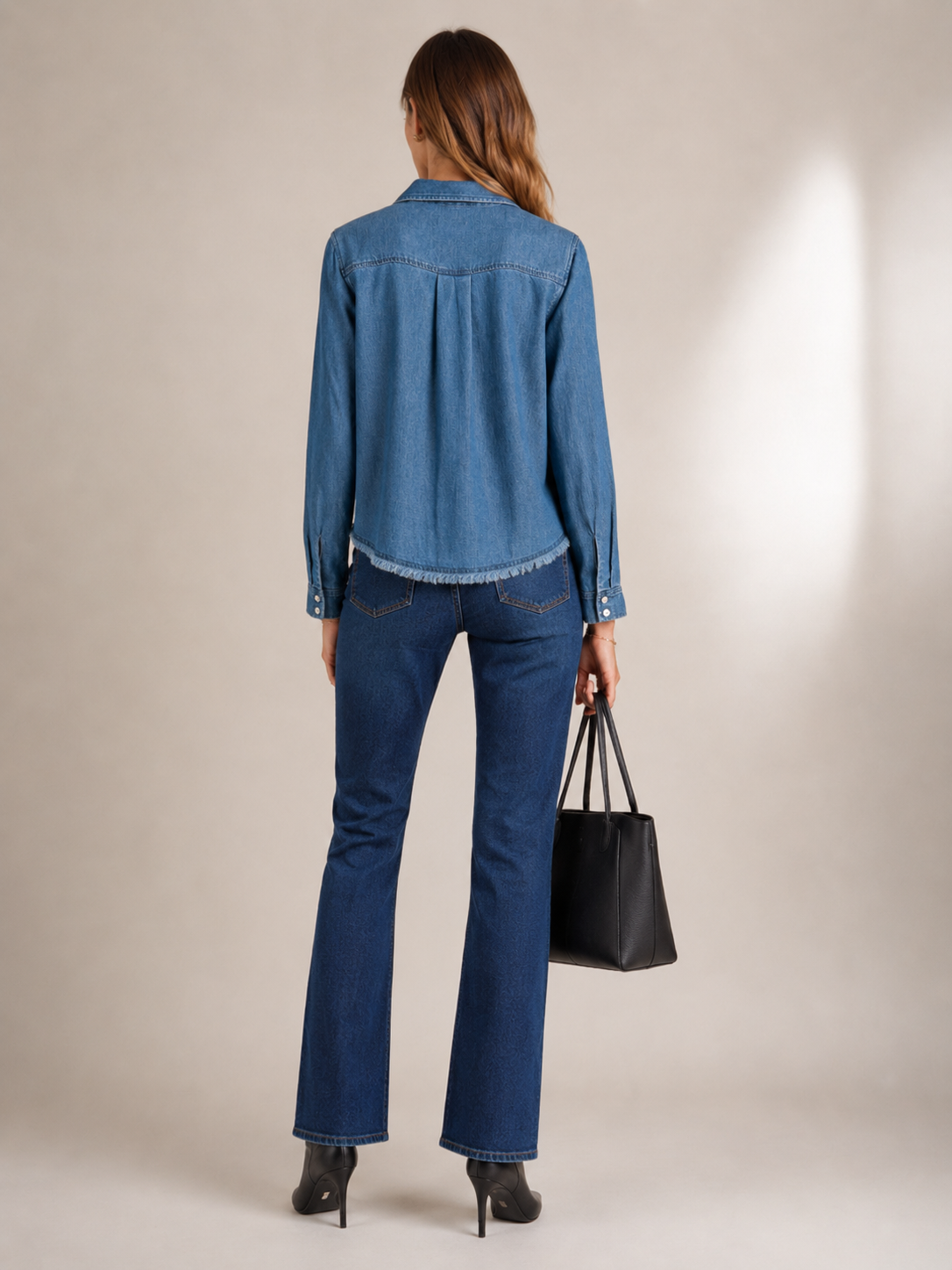 Komfort Denim-Hemd Mittelblau (Washed Blue)