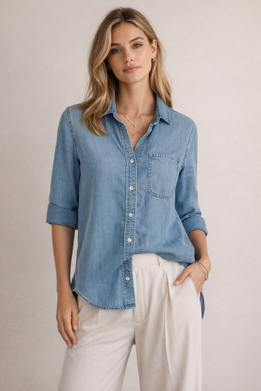 Bluse Jeansblau