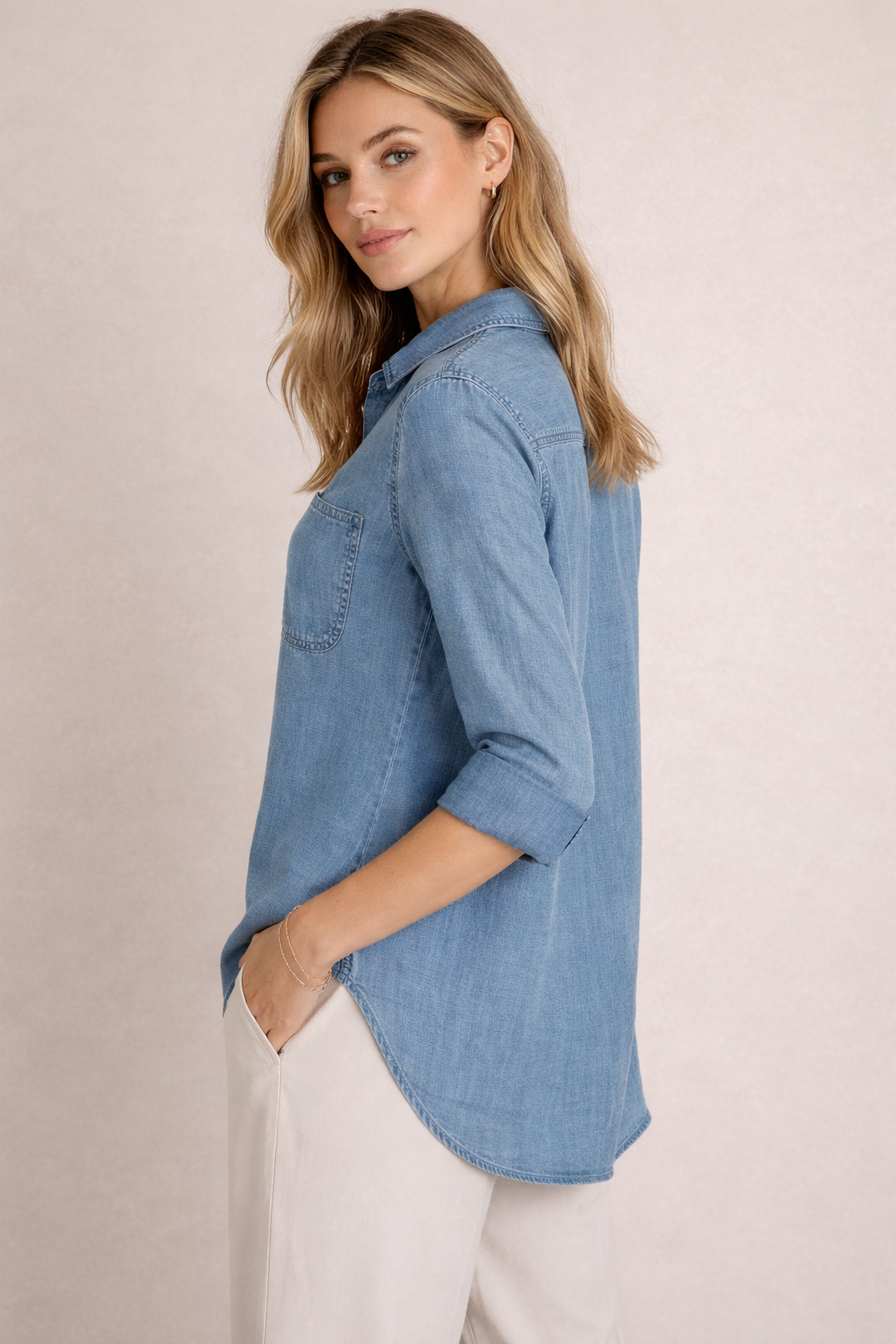 Bluse Jeansblau