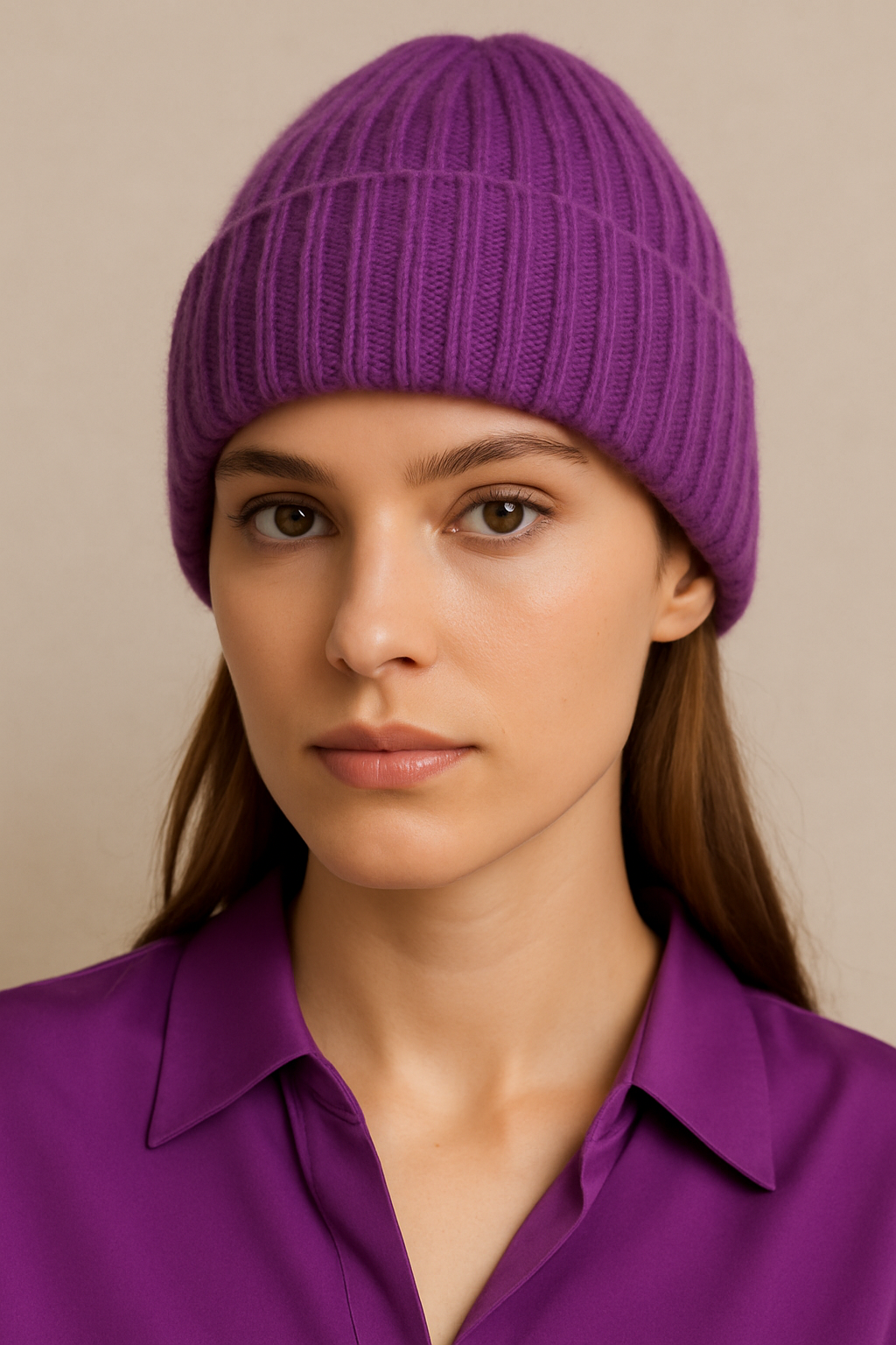 Kaschmir Beanie Hell-Lila