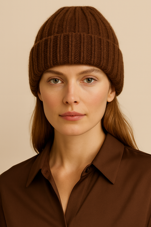 Kaschmir Beanie Schokobraun