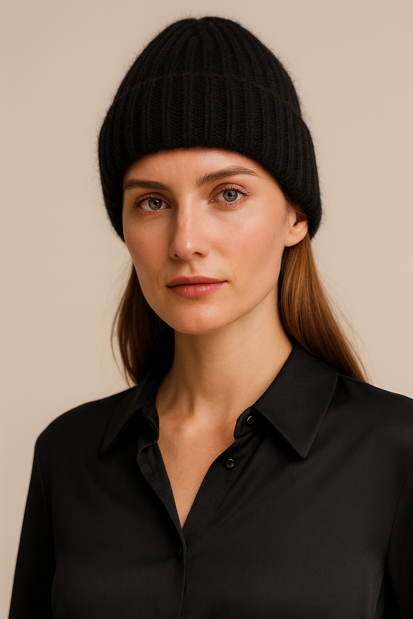 Kaschmir Beanie Schwarz