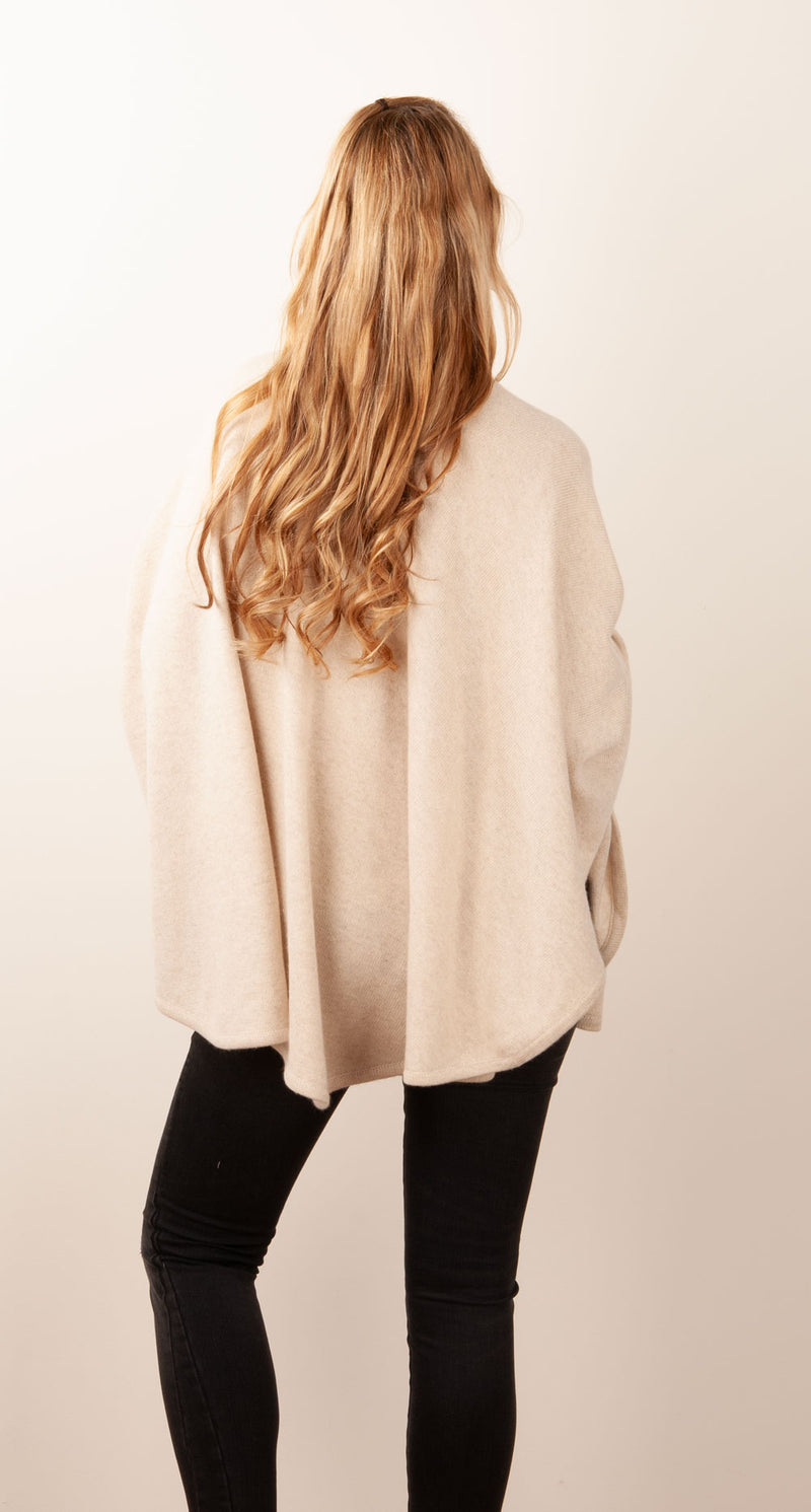Kaschmir Cape Melange Beige
