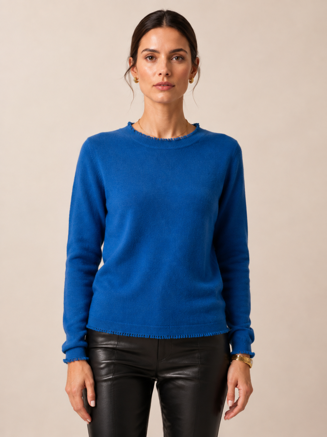 Kaschmir Signature Pullover Royal Blau