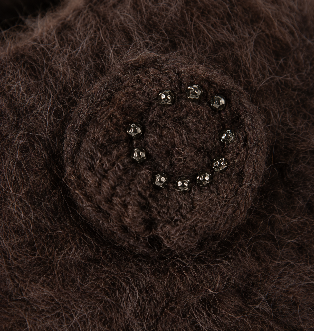 Kaschmir-Pullover „Fluff-Textur“ Schokobraun