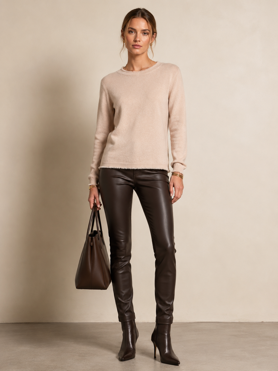 Kaschmir Signature Pullover Hellbeige