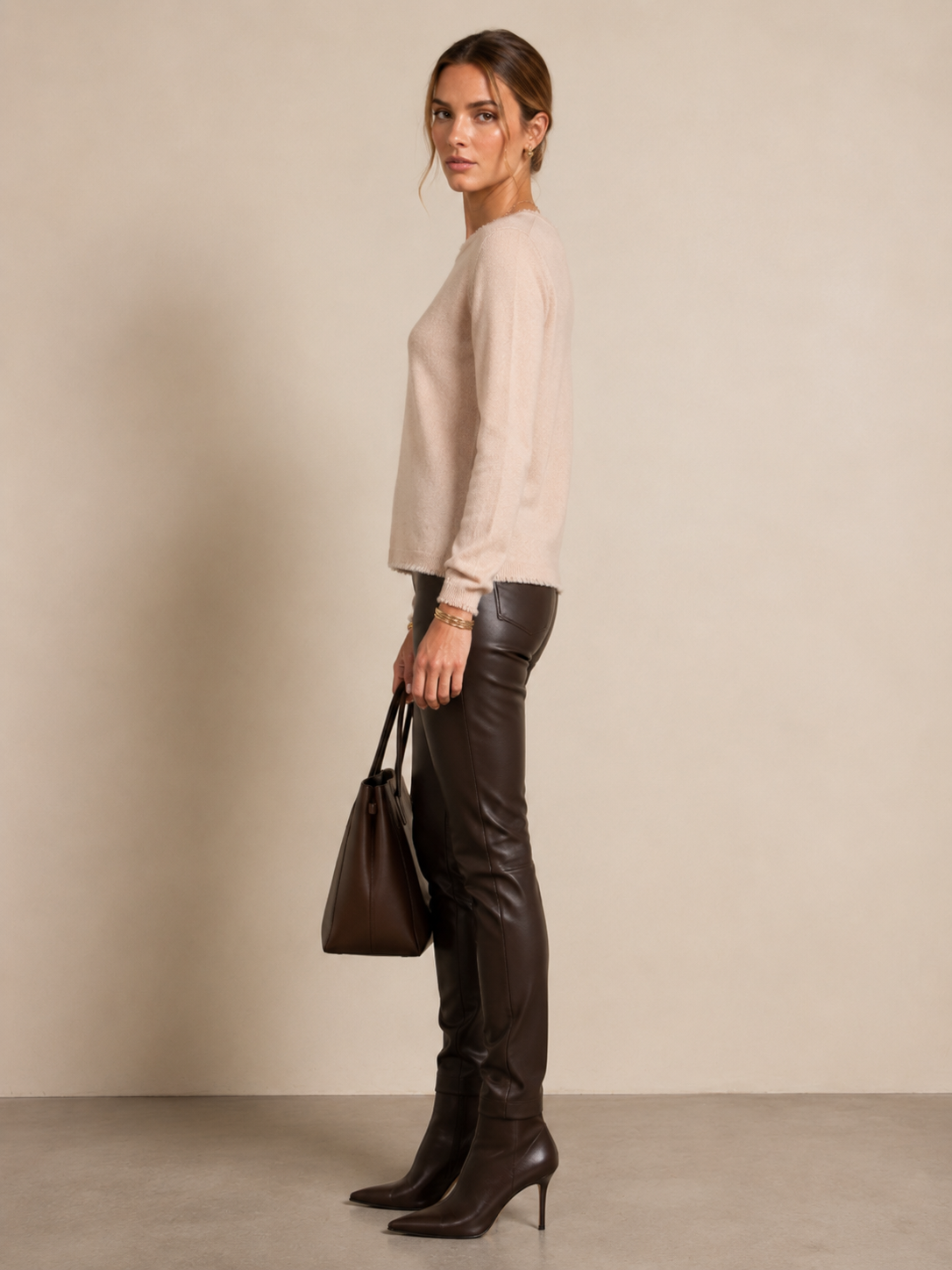 Kaschmir Signature Pullover Hellbeige