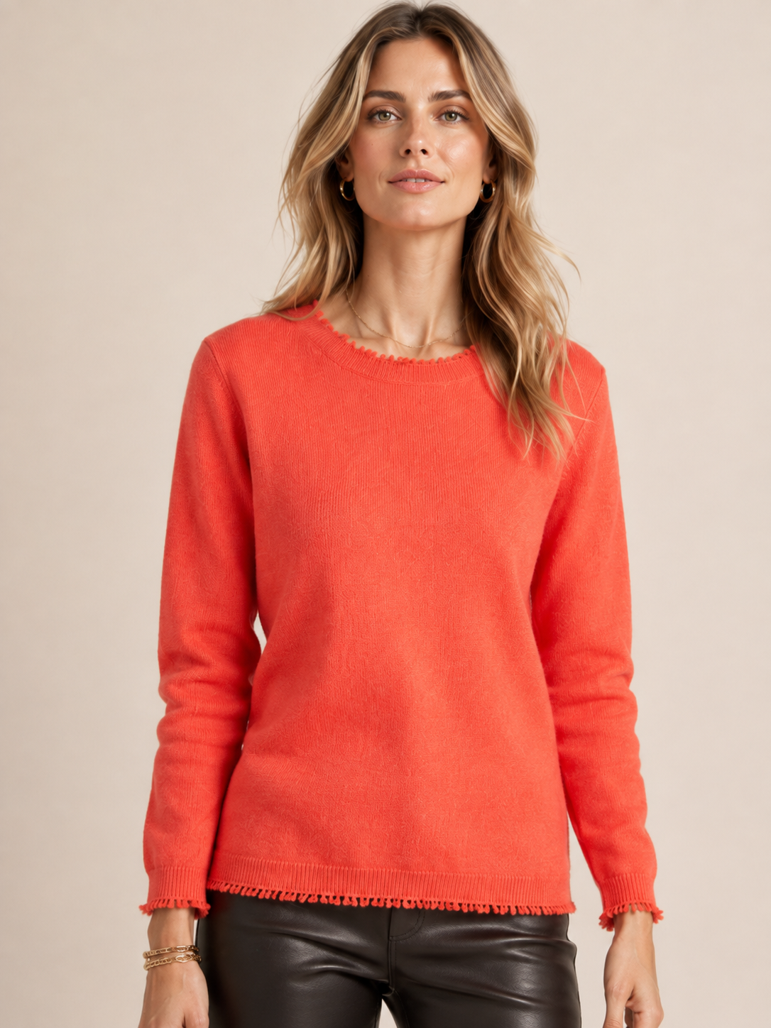 Blossom & Co. Kaschmir Signature Pullover Koralle - Lookbook-Impression