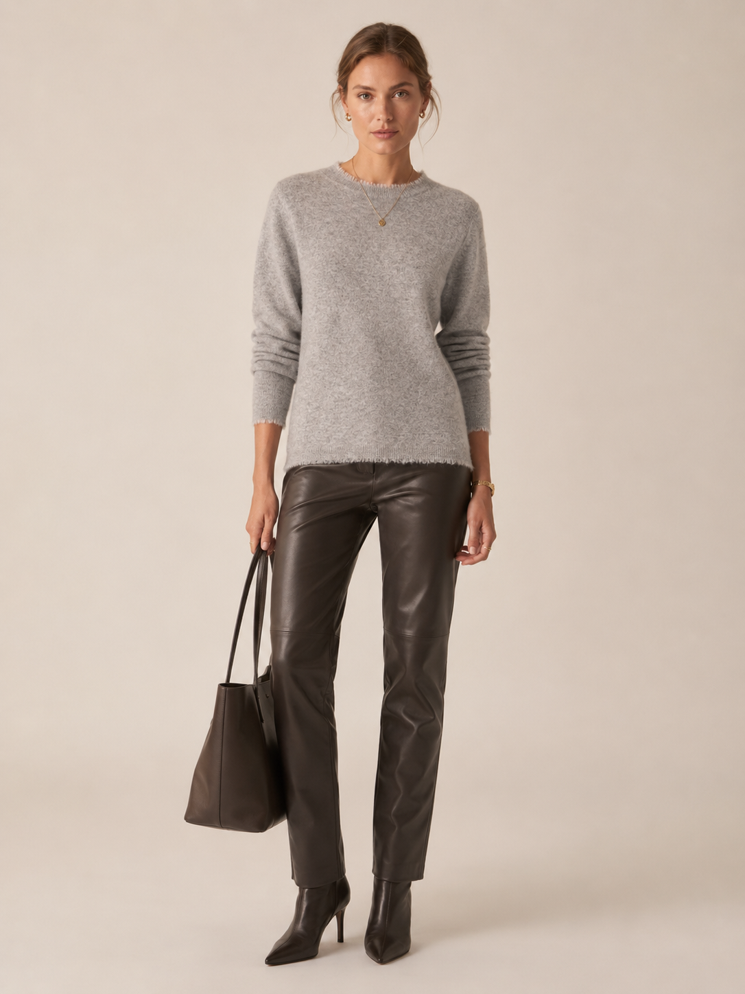 Kaschmir Signature Pullover Melange Grau