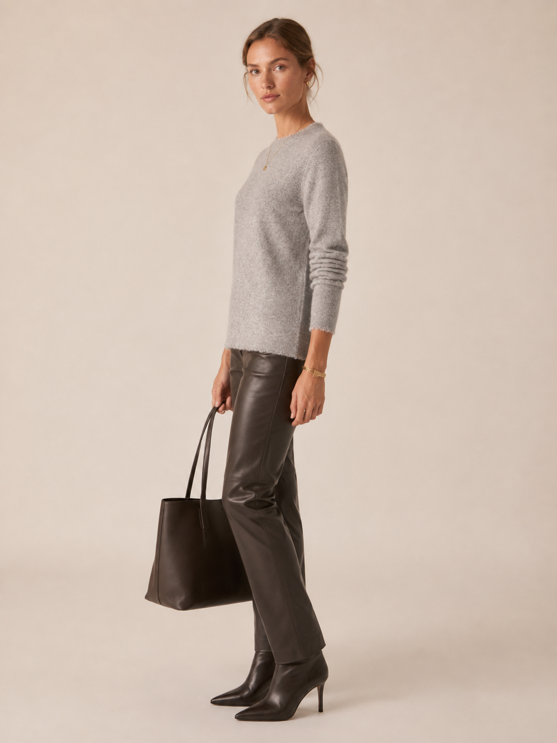 Kaschmir Signature Pullover Melange Grau