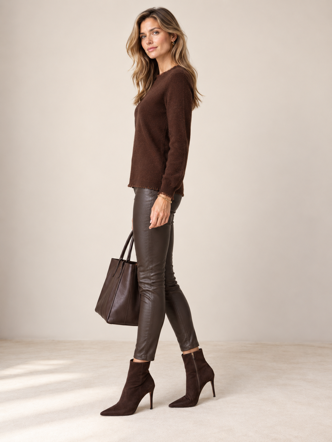 Blossom & Co. Kaschmir Signature Pullover Schokobraun - Design-Fokus