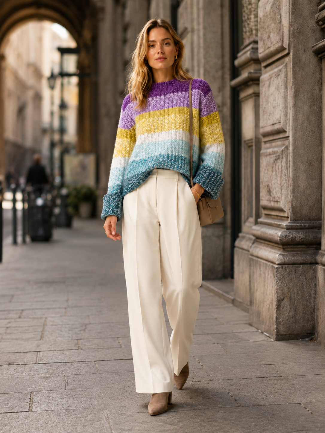 Statement-Pullover „Blockstreifen“ Multicolor