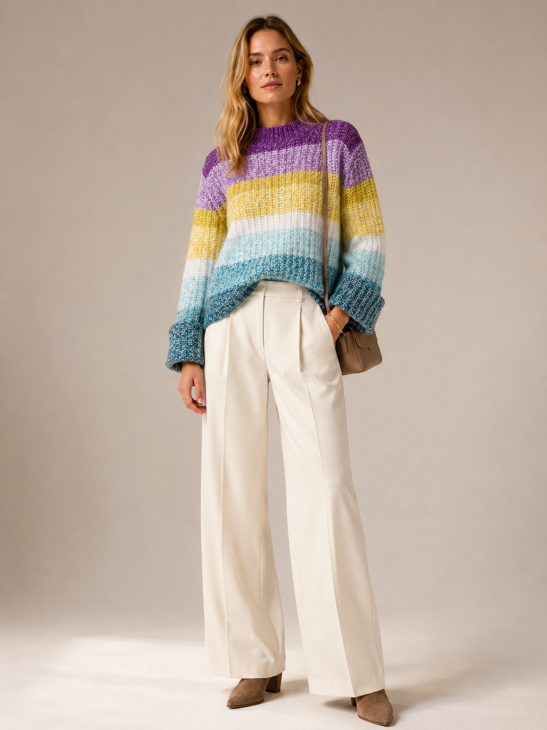 Statement-Pullover „Blockstreifen“ Multicolor