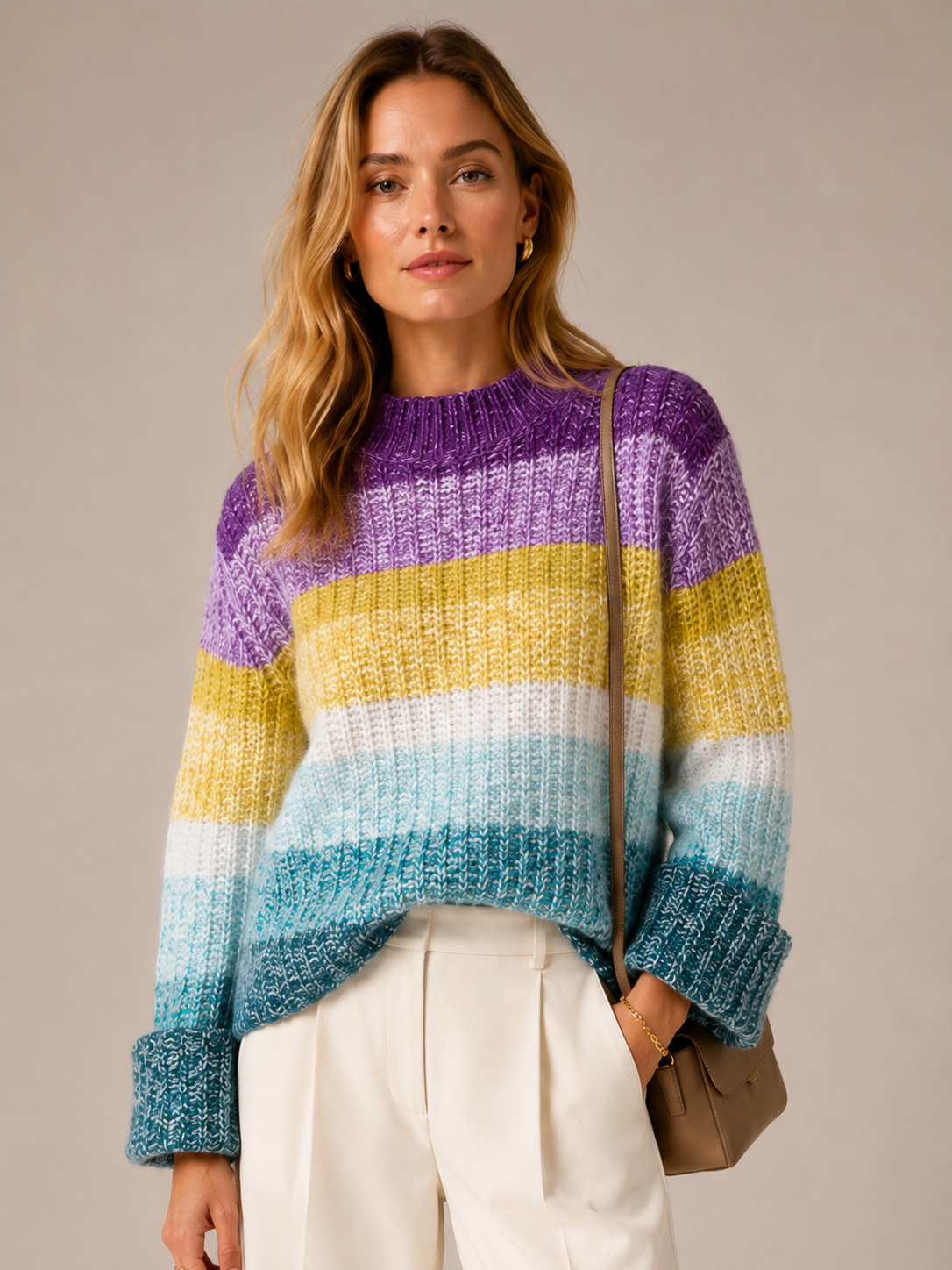Statement-Pullover „Blockstreifen“ Multicolor