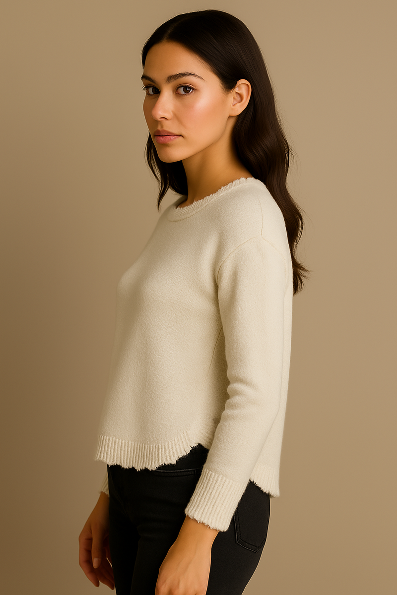 Kaschmir Pullover „Lurex“ Offwhite