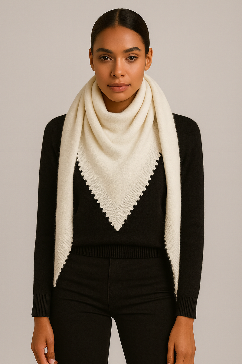 Kaschmir Dreieckstuch „Lurex“ Offwhite