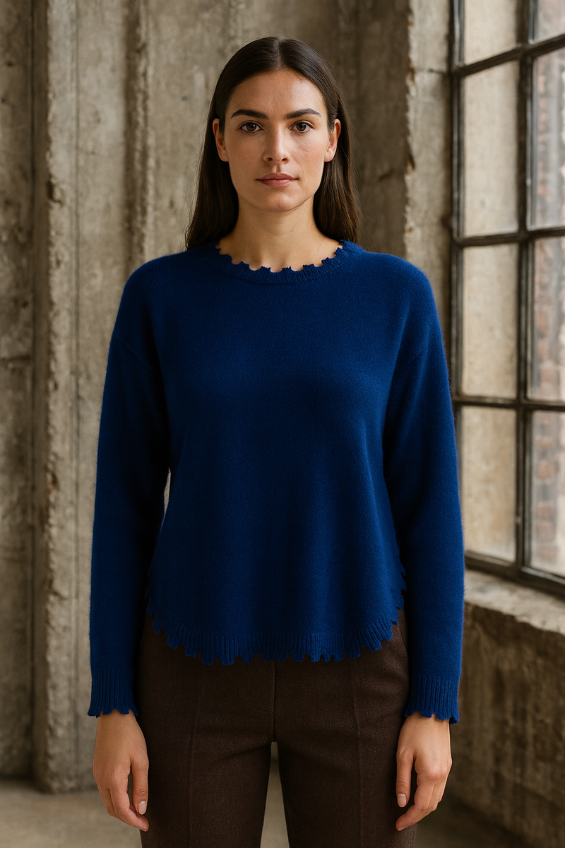 Kaschmir Pullover Dunkelblau