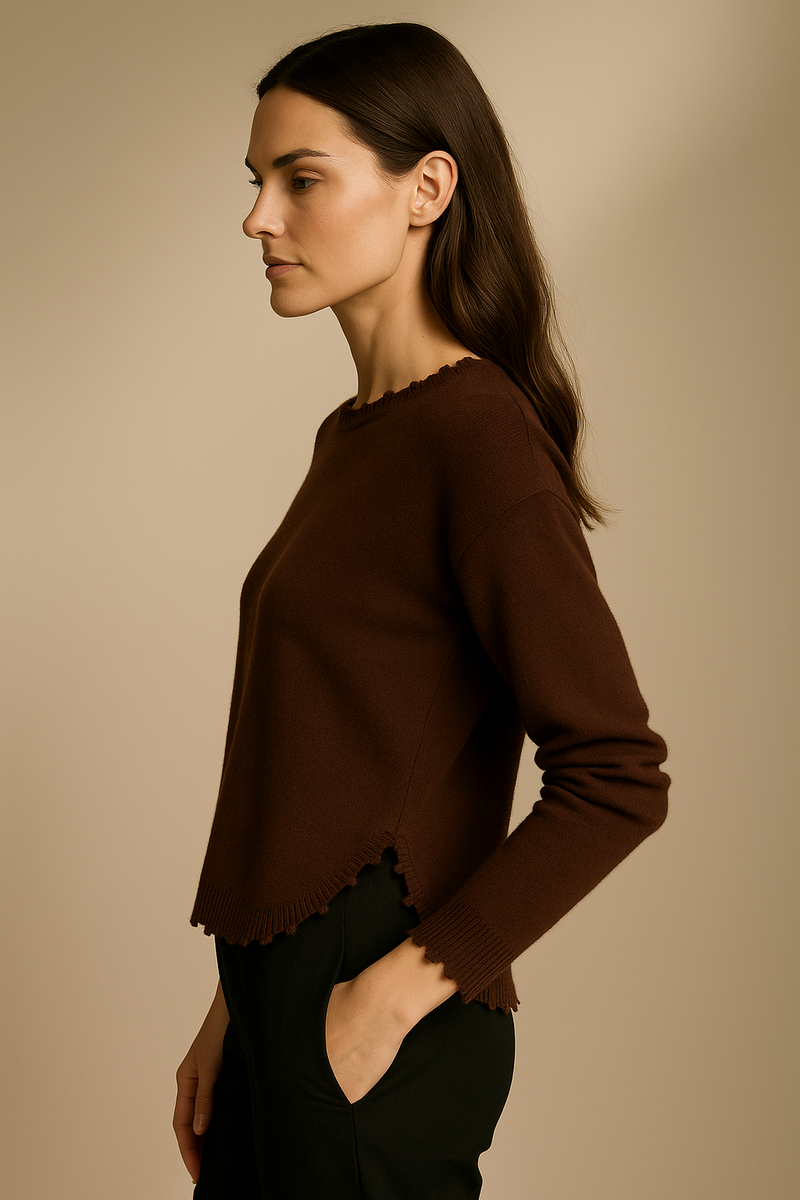 Kaschmir Pullover Dunkelbraun