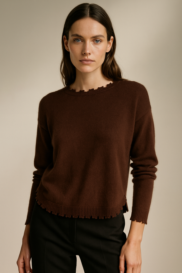 Kaschmir Pullover Dunkelbraun