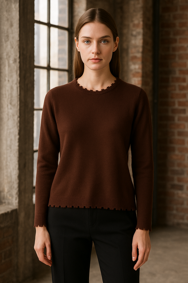 Kaschmir Pullover Dunkelbraun