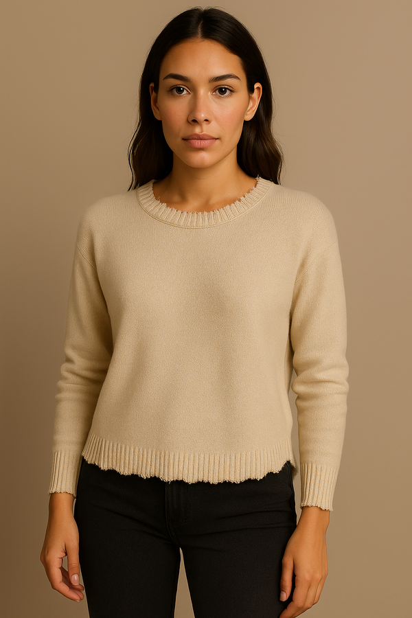 Kaschmir Pullover „Lurex“ Beige