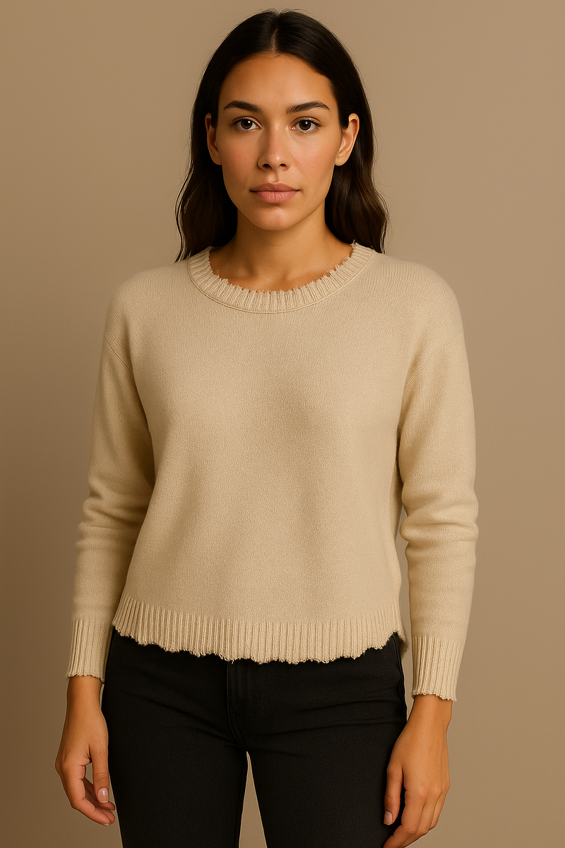 Kaschmir Pullover „Lurex“ Beige