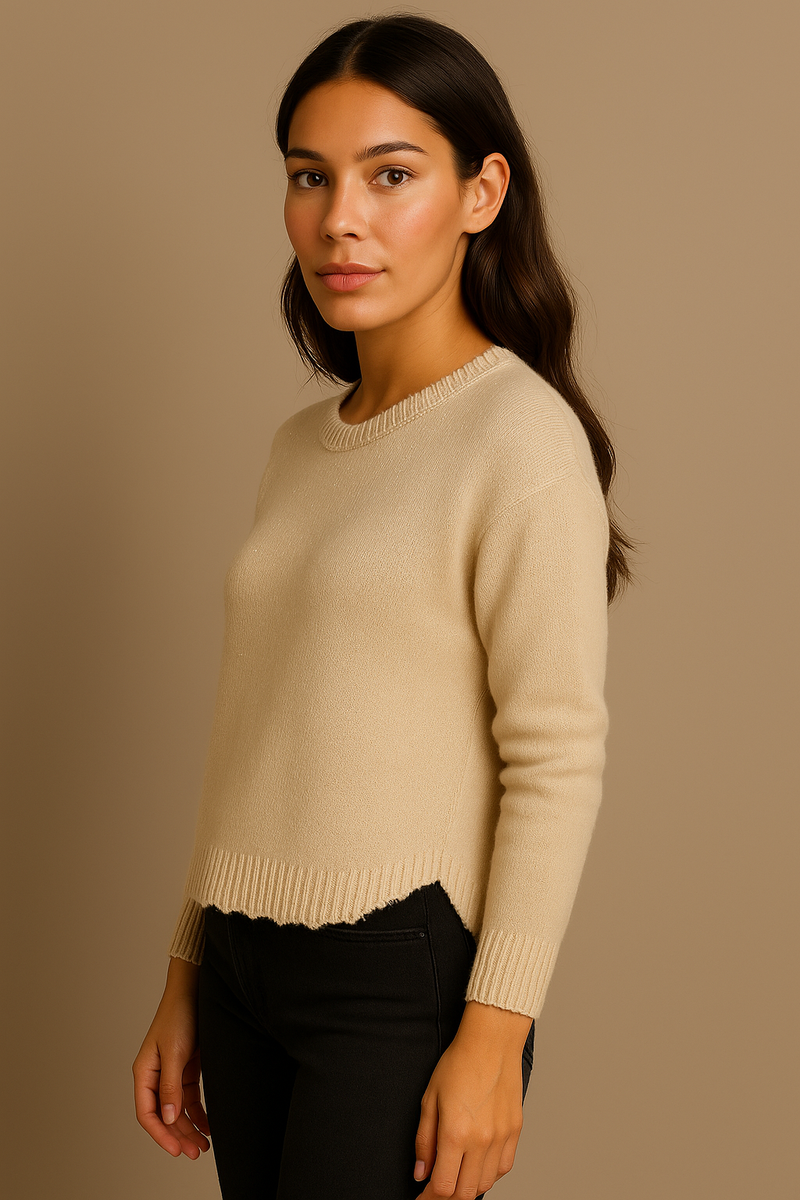 Kaschmir Pullover „Lurex“ Beige