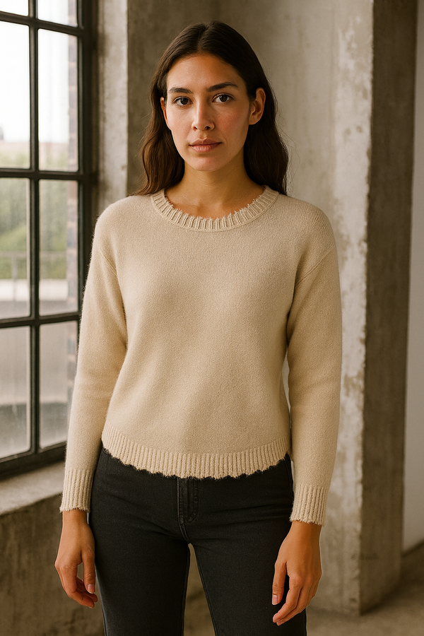 Kaschmir Pullover „Lurex“ Beige