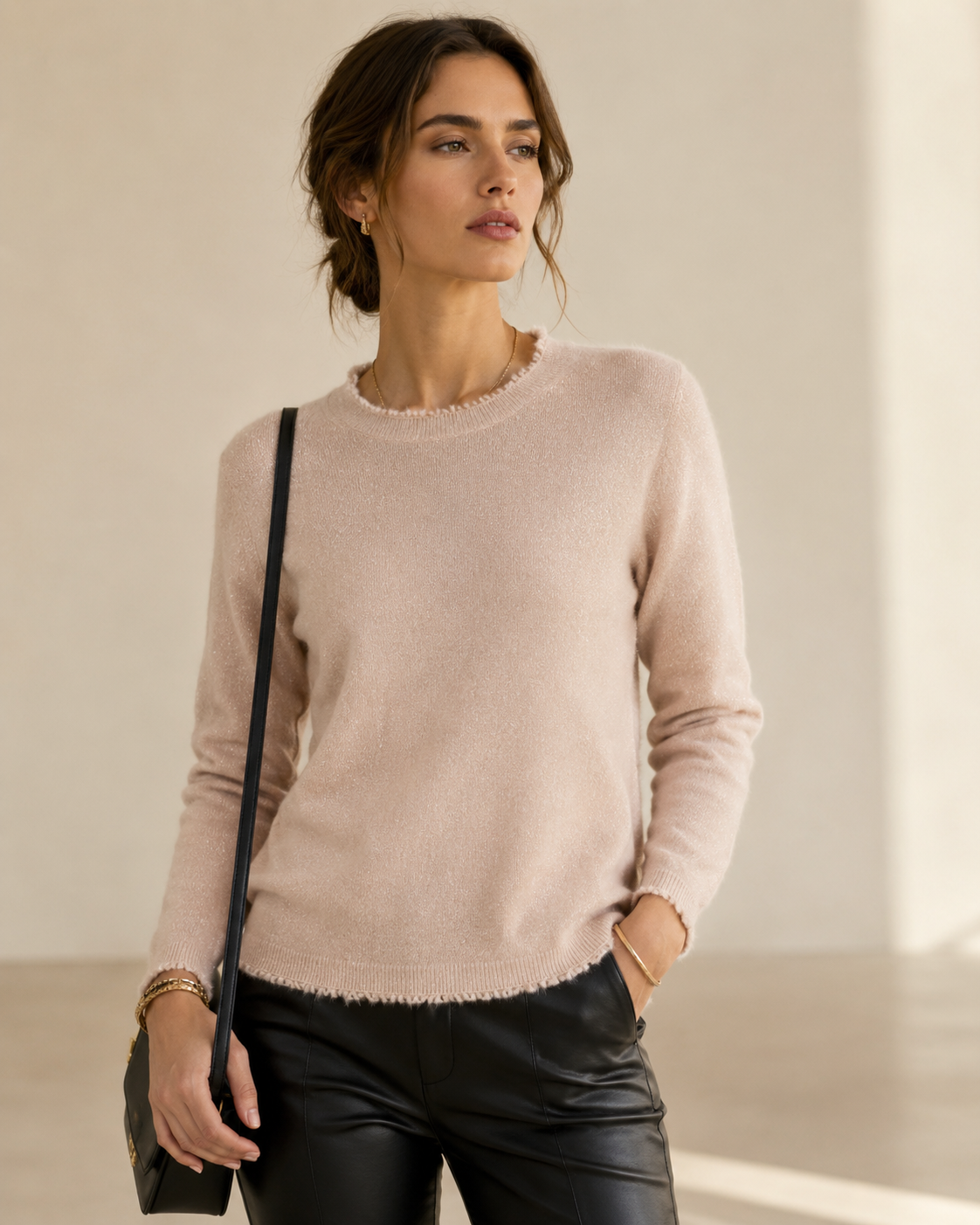 Signature Pullover „Glitter“ Hellbeige