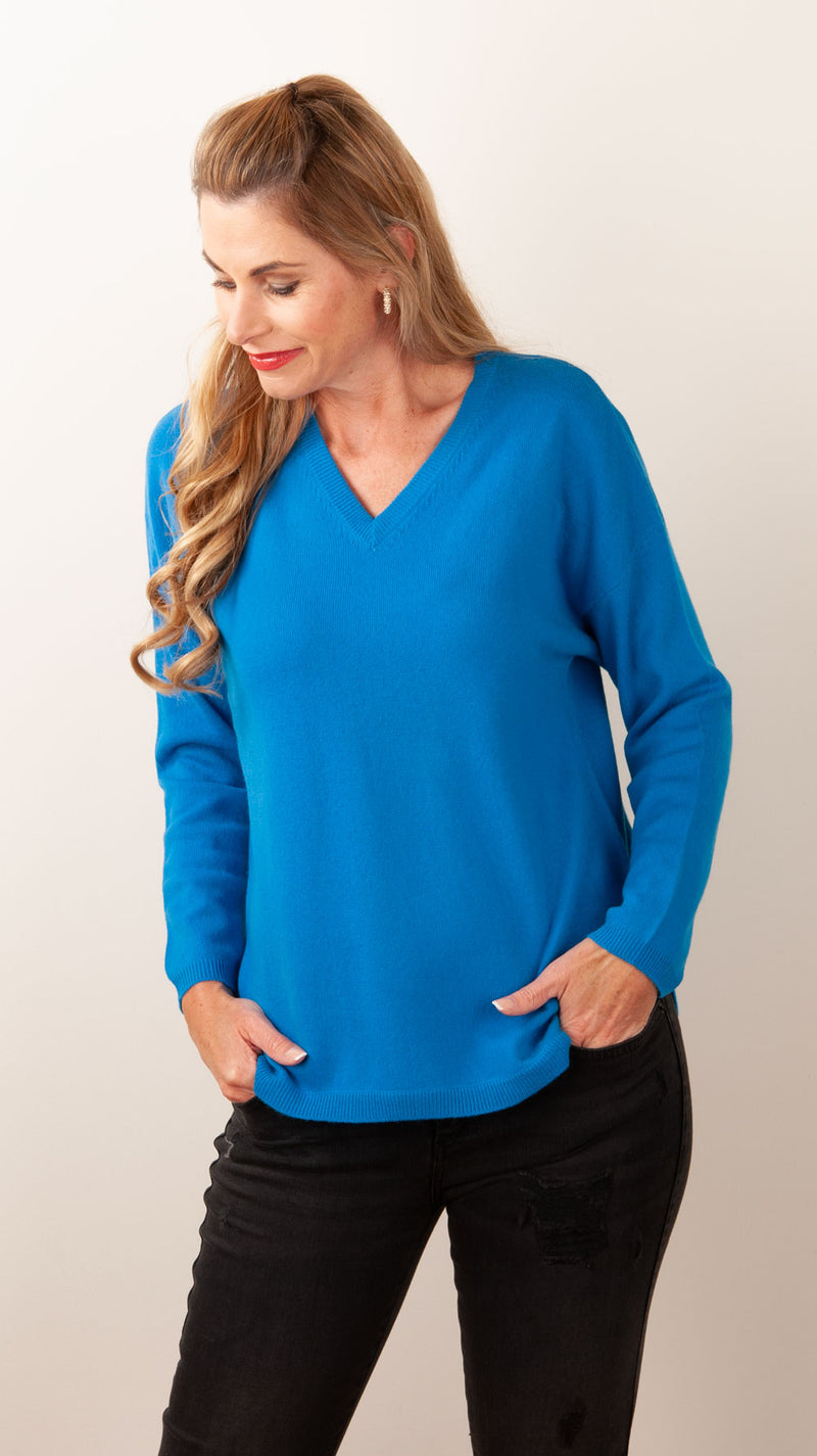 Blossom & Co. Kaschmir Pullover Blau