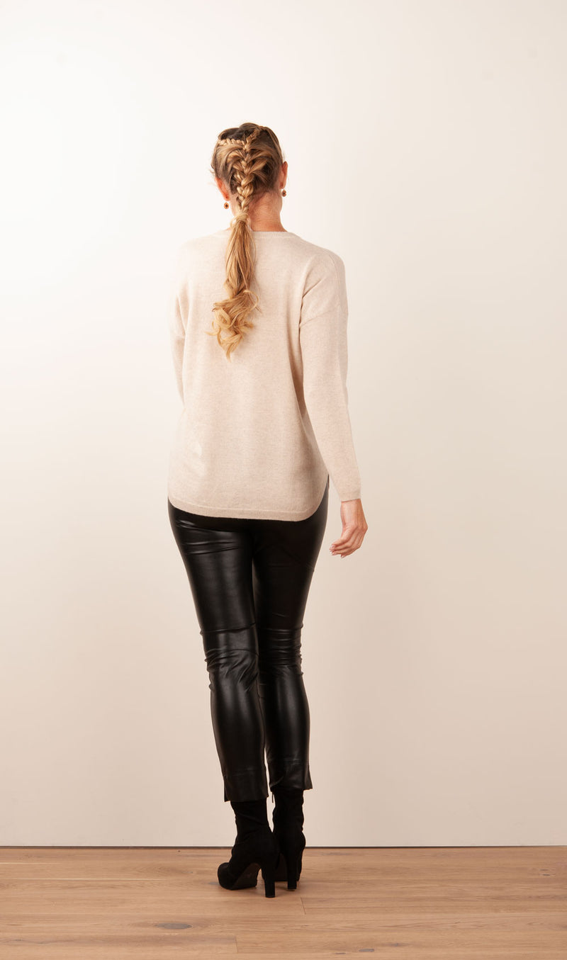 Kaschmir Pullover Melange Beige