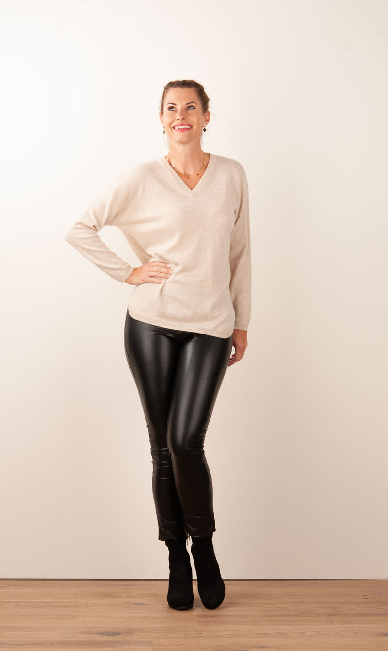 Kaschmir Pullover Melange Beige