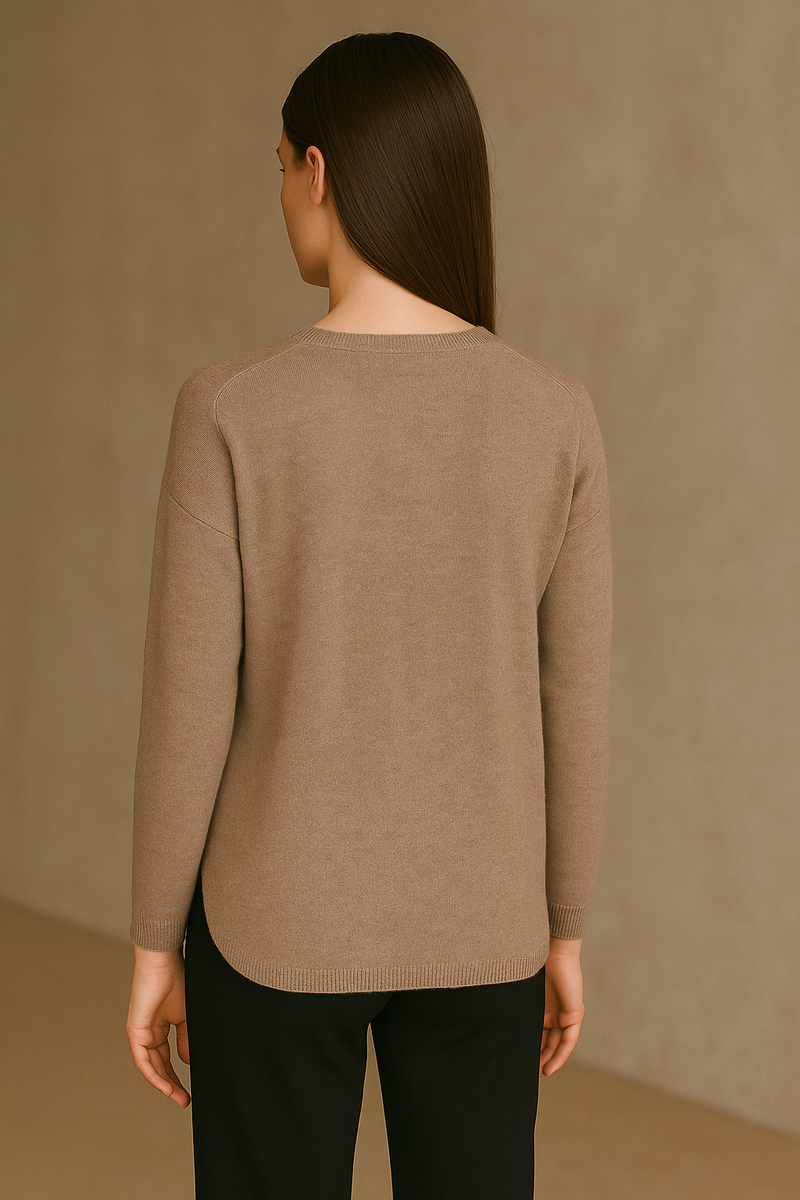 Kaschmir Pullover Melange Camel