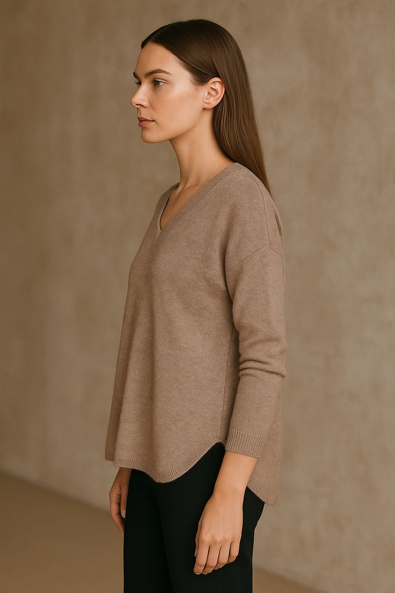 Kaschmir Pullover Melange Camel