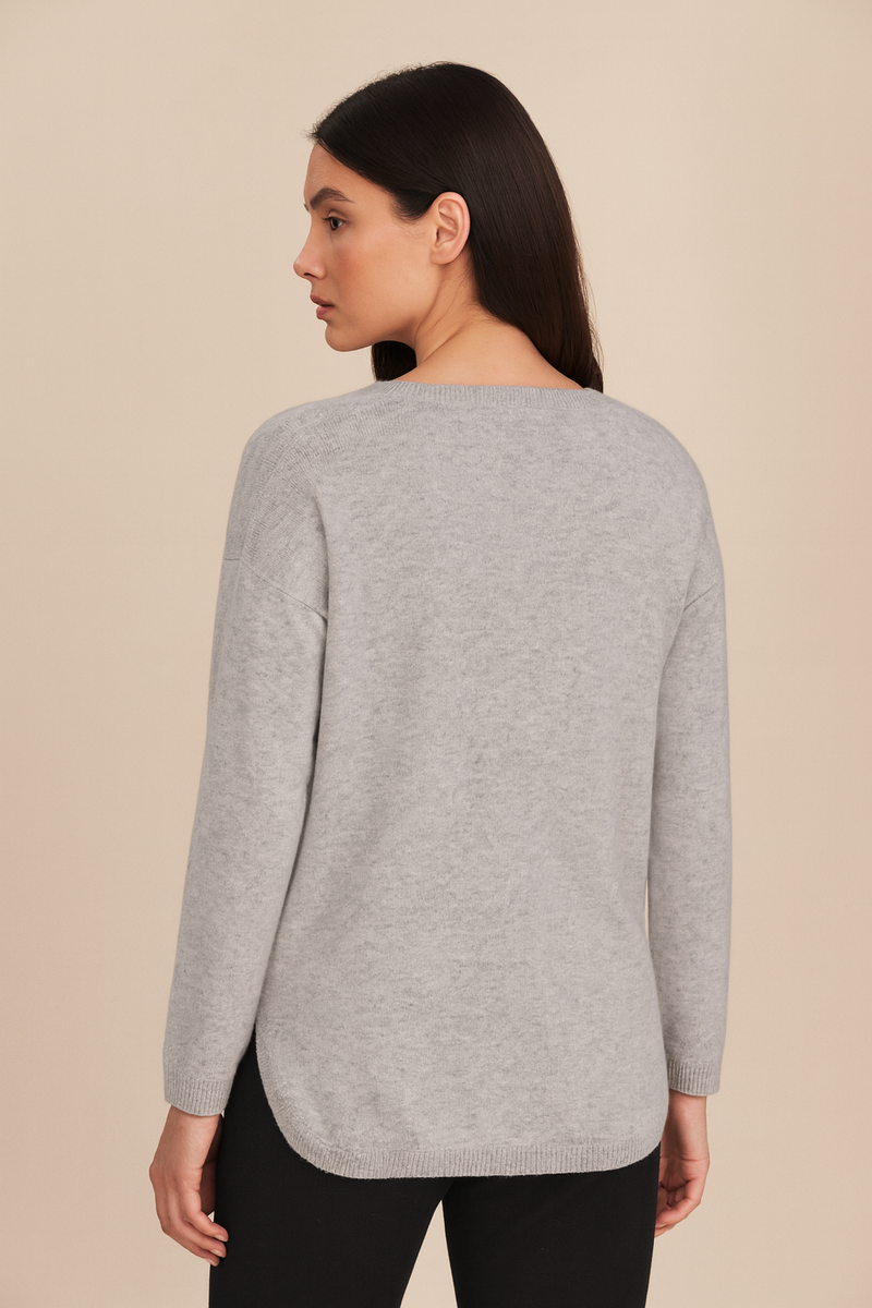 Kaschmir Pullover Melange Grau