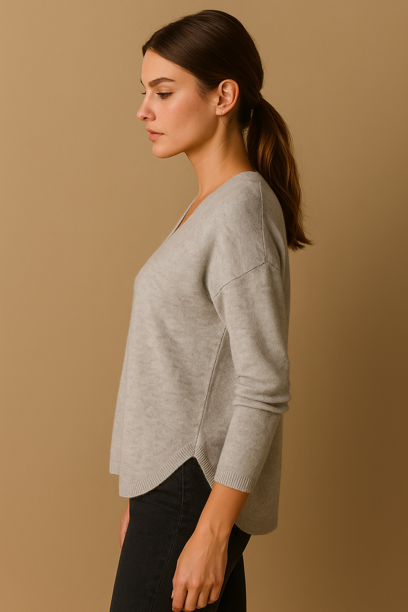 Kaschmir Pullover Melange Grau