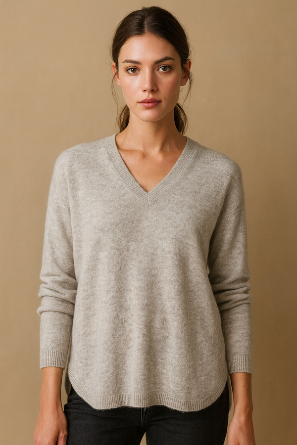 Kaschmir Pullover Melange Grau