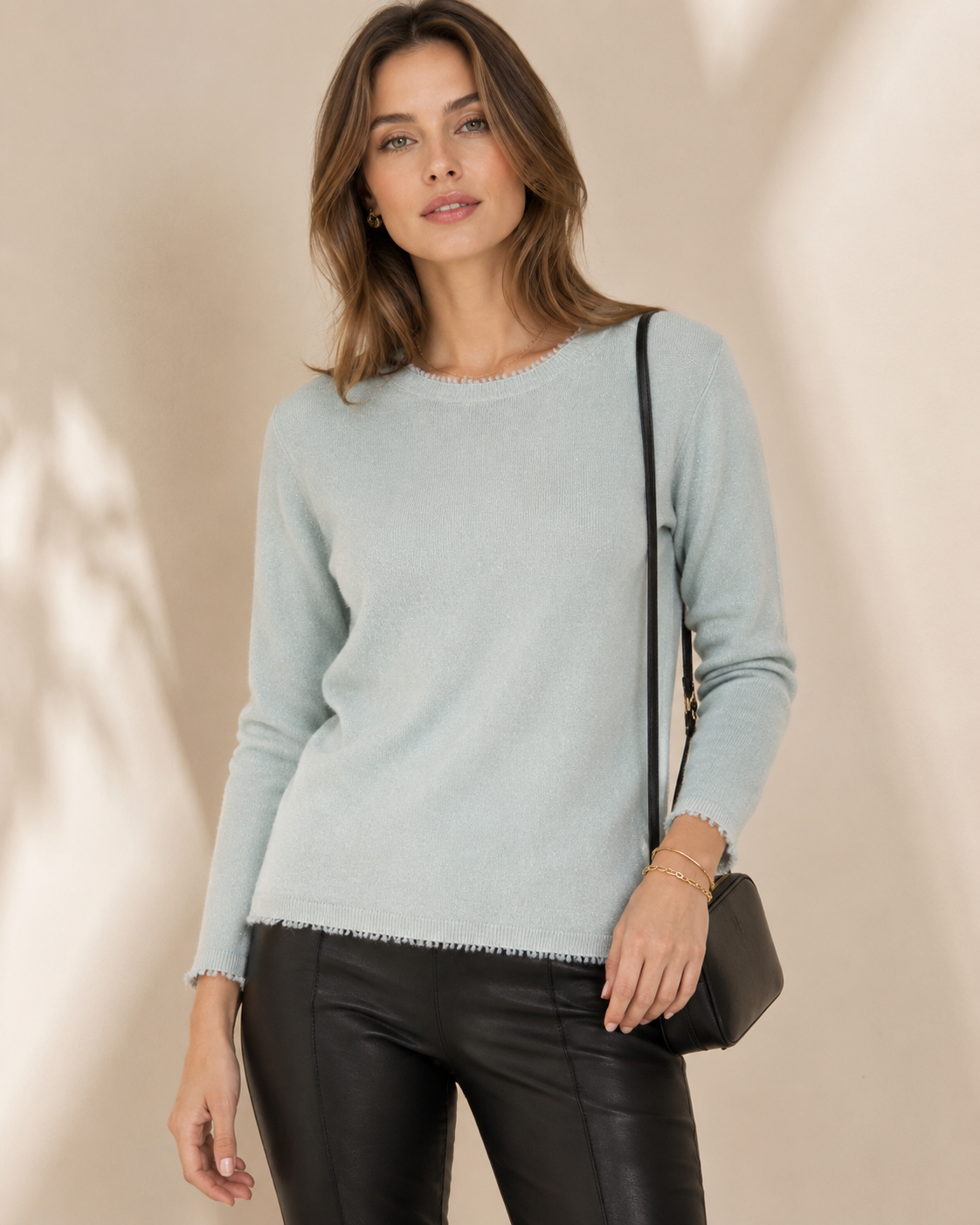 Signature Pullover „Glitter“ Eis-Mintgrün
