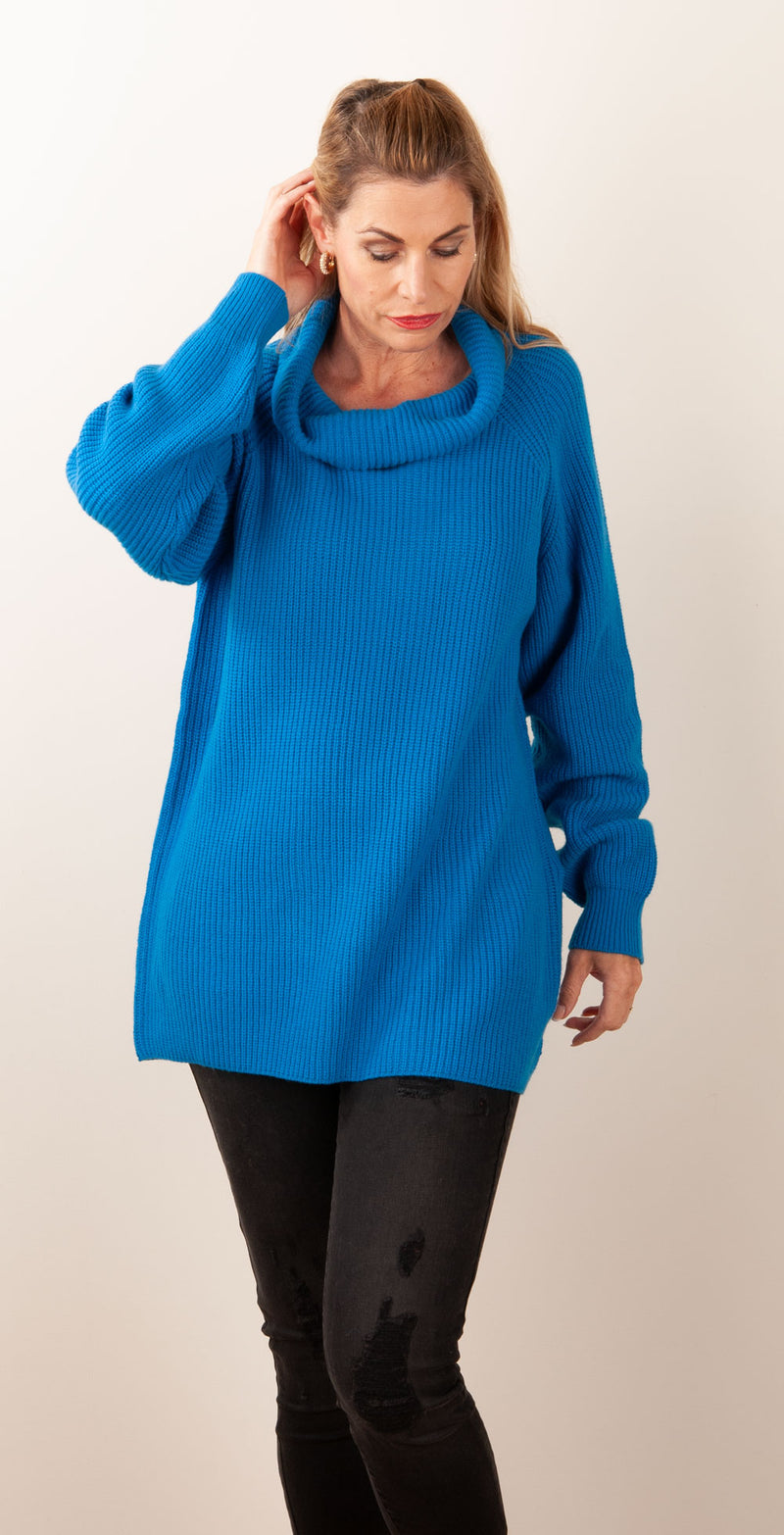 Kaschmir Rollkragenpullover Blau