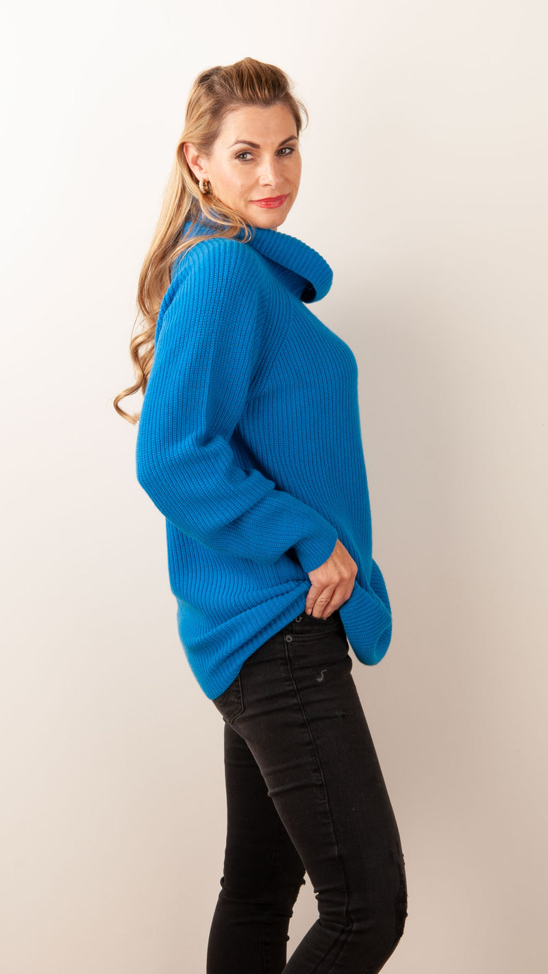 Kaschmir Rollkragenpullover Blau