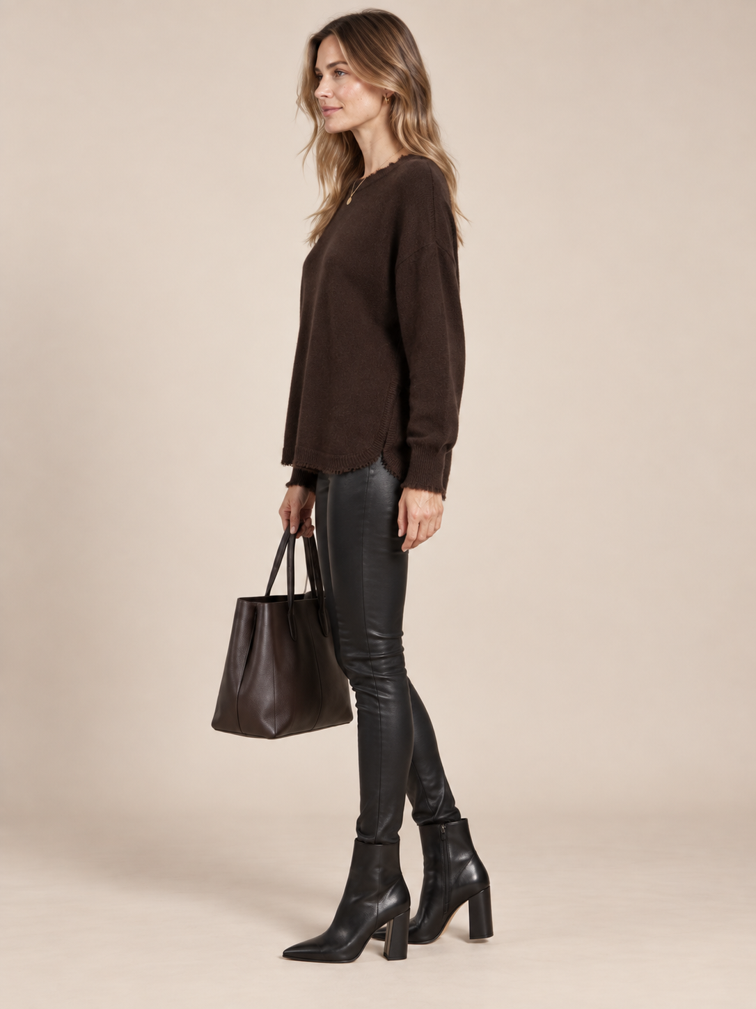 Blossom & Co. Kaschmir Signature Pullover Schokobraun - Design-Fokus